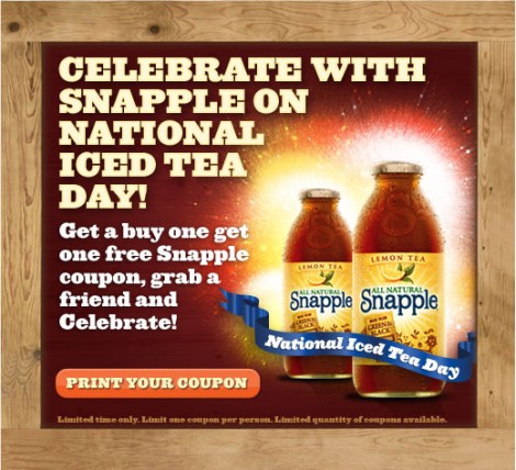New B1G1 Snapple Tea Printable Coupon Link - Deal Seeking Mom