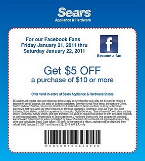 HOT Sears $5 off $10 Purchase Coupon + More - Deal Seeking Mom