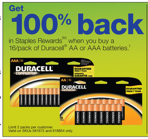 Staples Batteries Rewards Offer