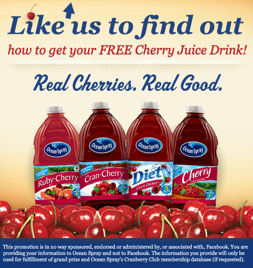 B1G1 Ocean Spray Cherry Juice Drink Printable Coupon (Facebook Offer ...