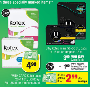Kotex Products $2.24 at CVS! - Deal Seeking Mom