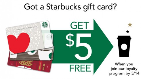 $5 starbuck gift cards