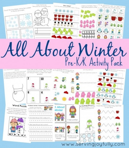 Pre-K/K All About Winter FREE Printables - Deal Seeking Mom