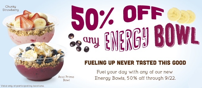 50% Off Energy Bowls at Jamba Juice - Deal Seeking Mom