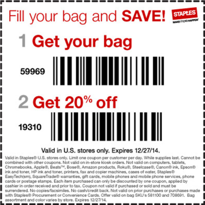 Staples coupons deals