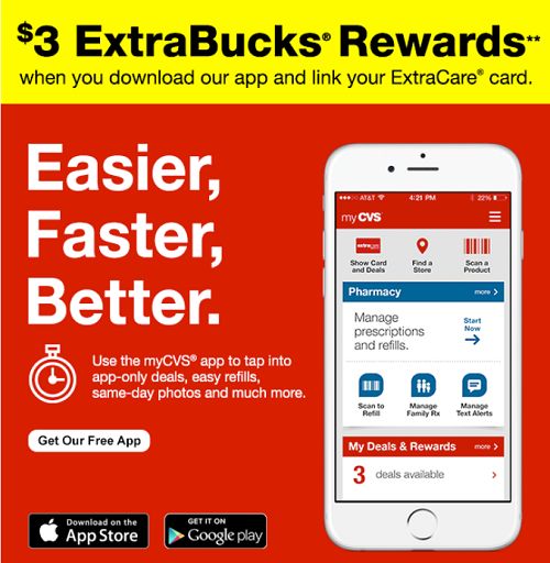 Get 3 Extra Care Bucks Bonus with CVS App Download Deal Seeking Mom