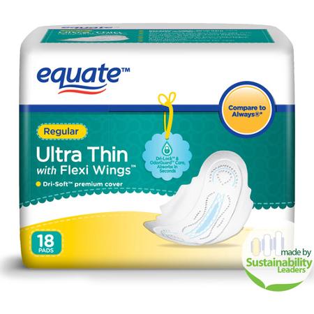 Equate Ultra Thin Pads $1.22 at Walmart - Deal Seeking Mom