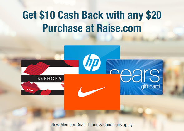 HOT: $10 Cash Back on ANY $20 Gift Card Purchase On Raise.com (Or Up To $25  off $50!!!) - Deal Seeking Mom