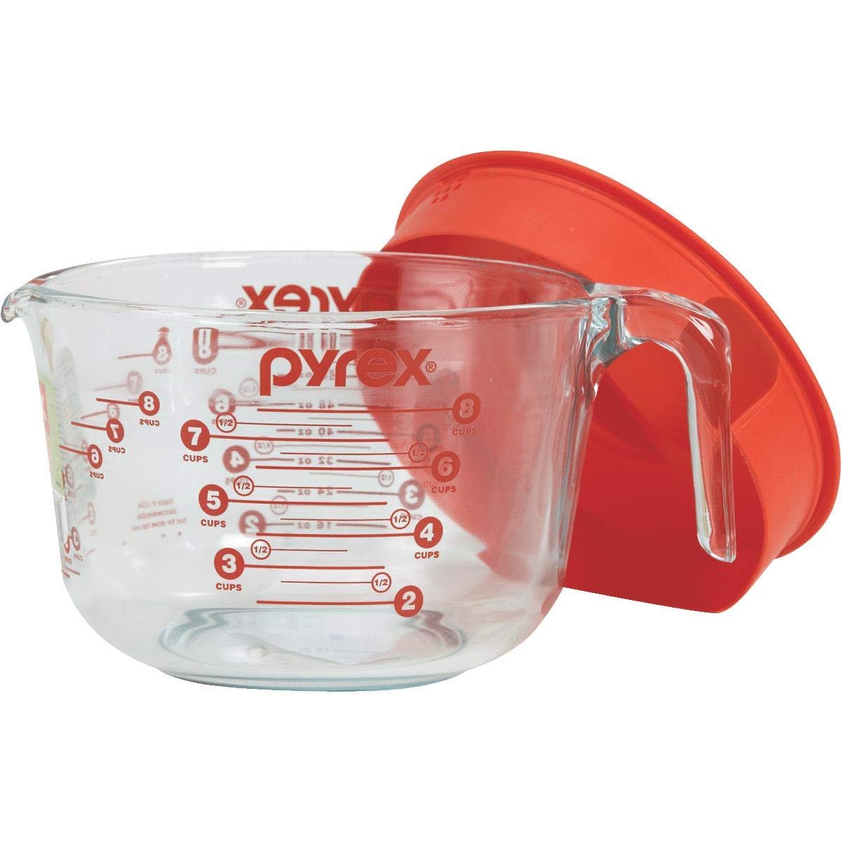 8 oz Triple Pour Measuring Cup Glass w/ Lid - Texas Grill Supply