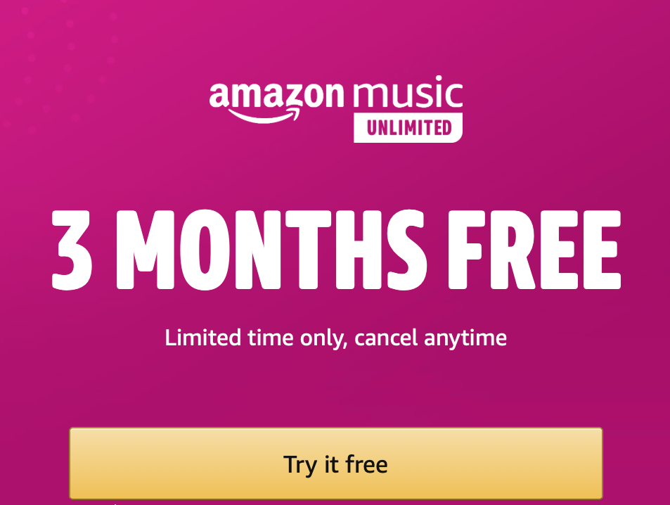 amazon music unlimited 4 months free