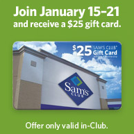 Sam's Club $25 Gift Card