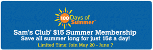 Sam's Club $15 Summer Membership