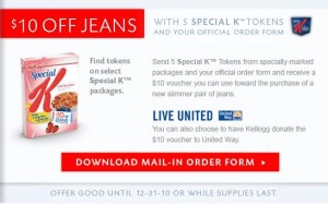 Special K $10 off Jeans