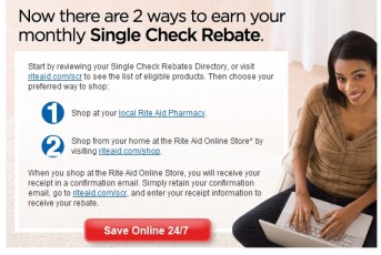 Rite Aid Single Check Rebates Online