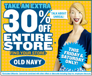 Old Navy 30% Off Two-Day Sale