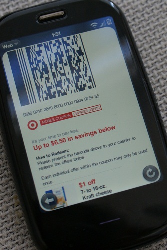 Target Mobile Coupons on the Palm Pre Plus